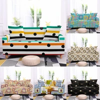 abstract geometry sofa cover living room stripe polka dots polyester elastic couch cover all inclusive sectional sofas slipcover