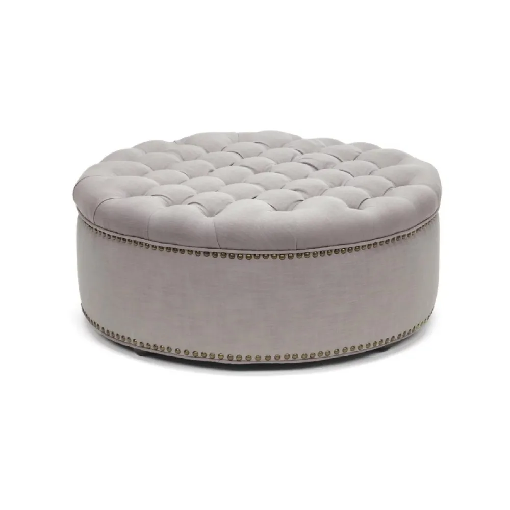 

Baxton Studio Iglehart Beige Linen Modern Tufted Ottoman