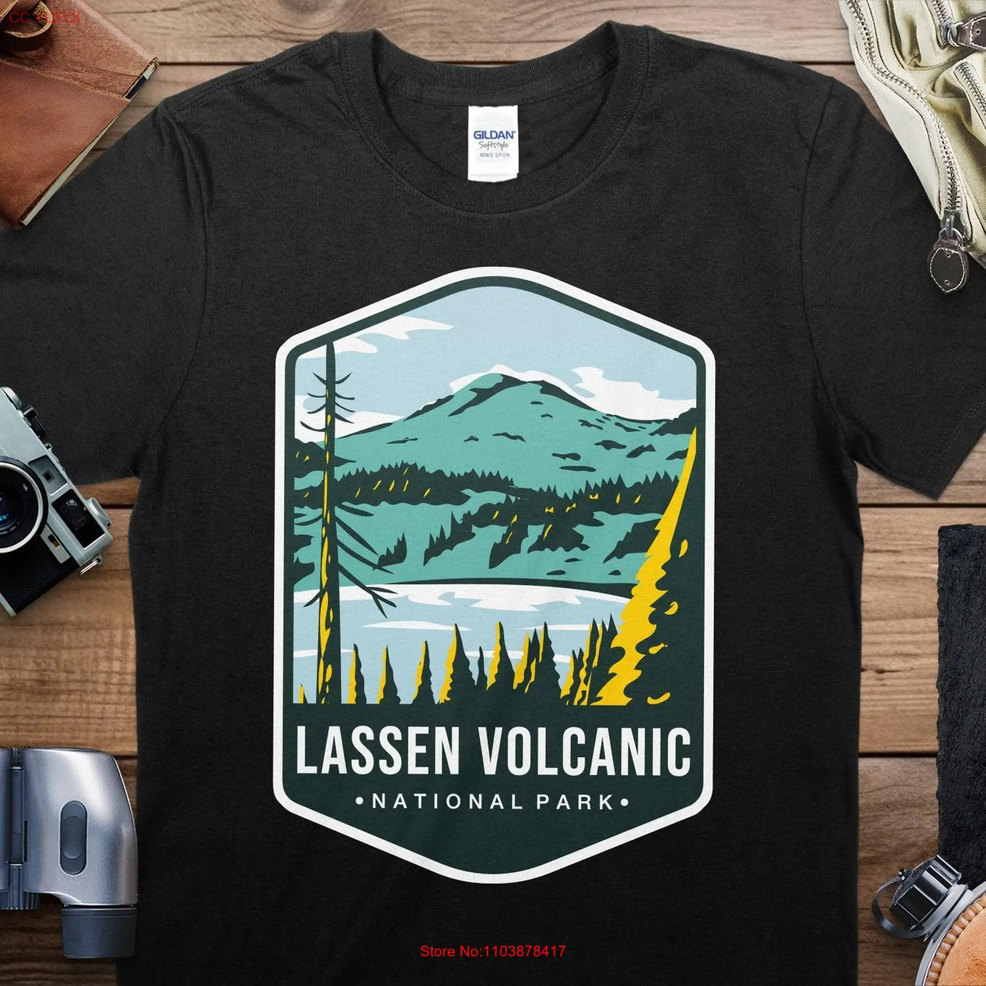 Футболка с длинным или коротким рукавом и изображением вулканического