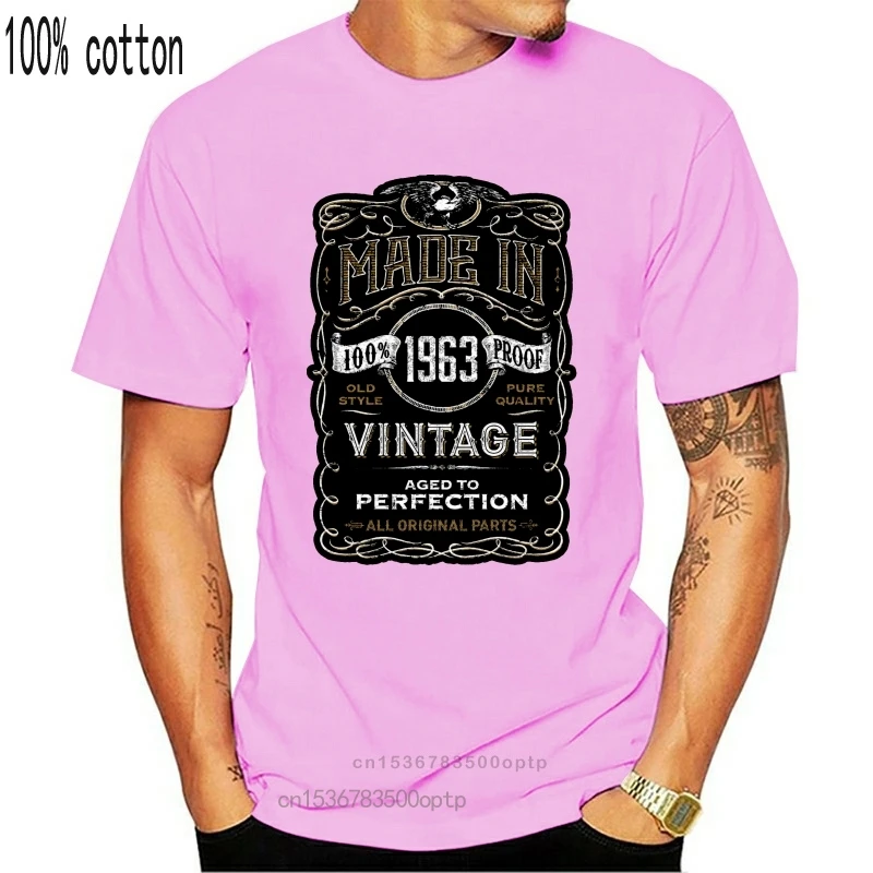 

Made In 1963 T-Shirt Born 55th Year Birthday Age Present Vintage Funny Mens Gift Cool Casual Tshirt Men Unisex New Fashion