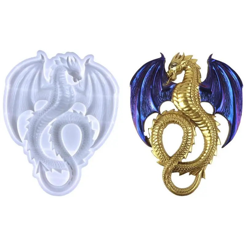 

3D Animal Resin Mold Flying Dragon Pendant Drop Glue Mold Animal Resin Artwork For Wall Hanging Door And Desktop Decoration