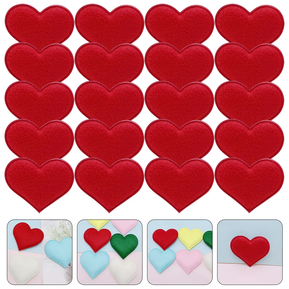 

Felt Hearthearts Appliquepatch Love Shape Sew Embroidered Red Day Badges Diy Iron Pom Sewing Beads Felted Valentine Hairpin