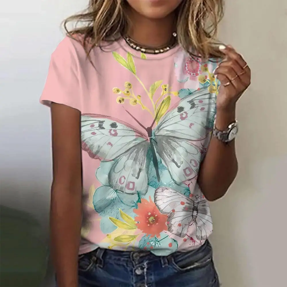 

Women'S T Shirt Female Clothing Vintage Tees Ladies O Neck Blouse Print Graphic Short Sleeve Summer T-Shirt Casual Oversize Tops