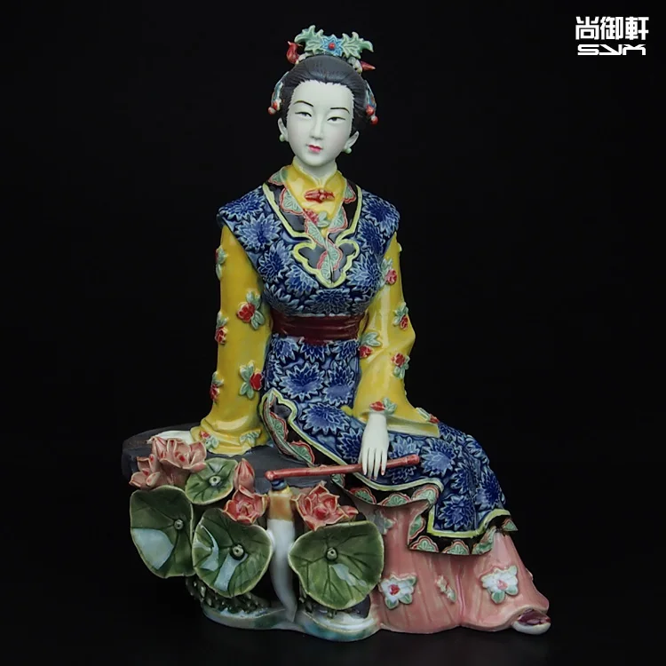 

Shiwan doll master of fine ancient characters of a dream of Red Mansions twelve beauties Miaoyu ceramic ornaments crafts