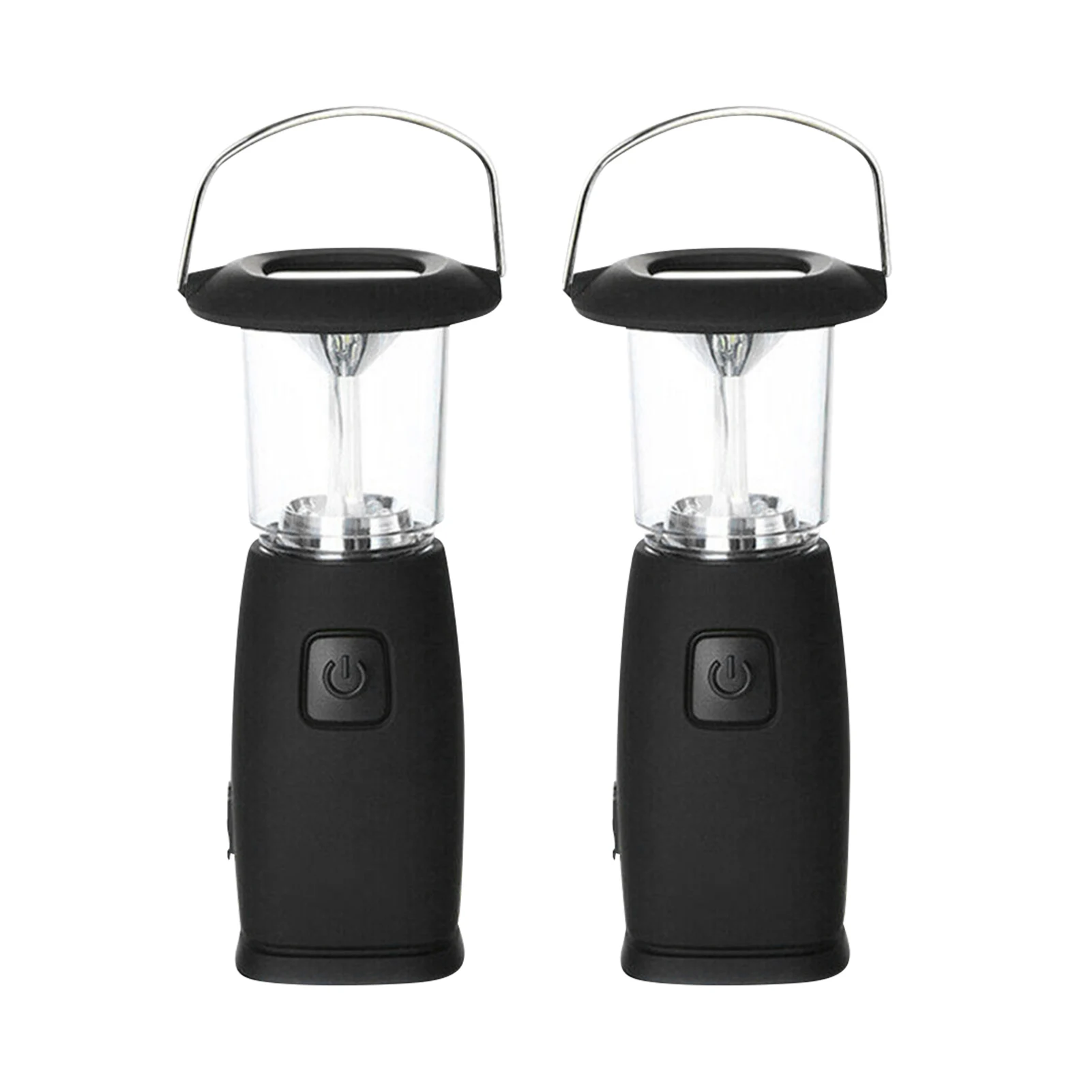 

2pcs Garden Waterproof Camping Lamp Solar Powered 6 Led Hunting Outdoor Tent Wind Up Lantern Hanging Hiking Travel Travelling