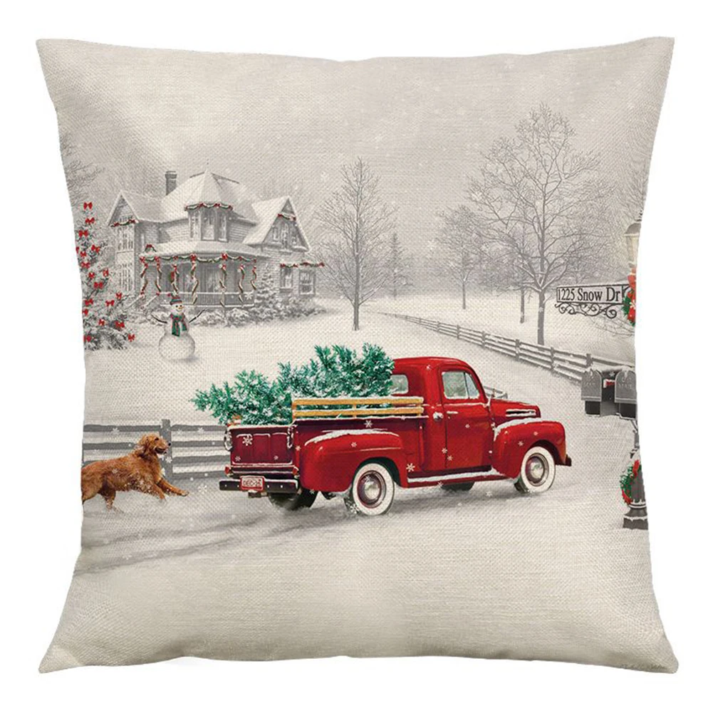 

Christmas Pillowcase 45x45cm Comfortable Home Decor Invisible Zip Merry Christmas Ornaments New Year Gift 2023