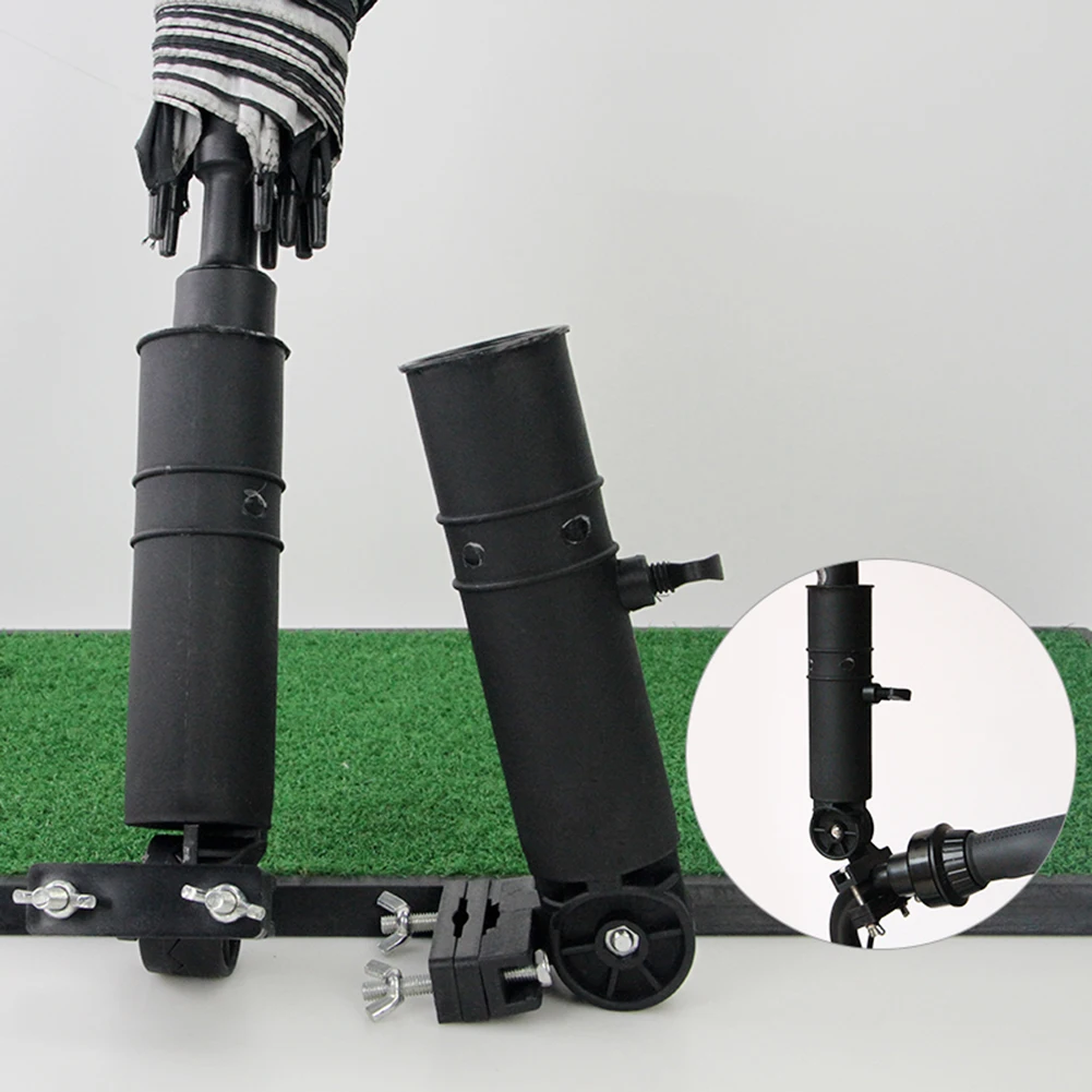 

Golf Trolley Cart Accessories Adjustable Umbrella Holder Clubbers Universal Golf Cart Rotating Umbrella Holder Stand