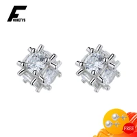 trendy earrings for women 925 silver jewelry accessories with zircon gemstone wedding party promise gift stud earrings wholesale