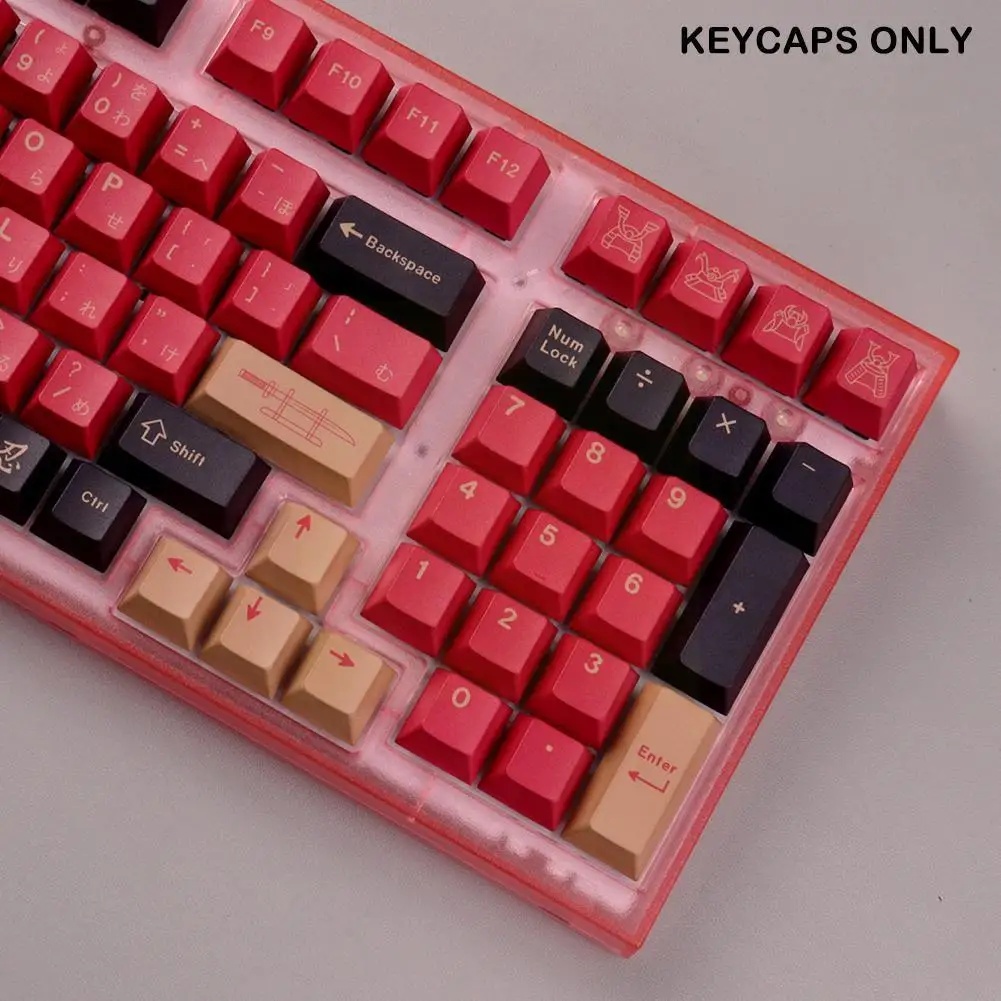 

Suitable For Gmk Red Samurai 129- Pbt Original High Sublimation Mechanical Board Cap V8l6