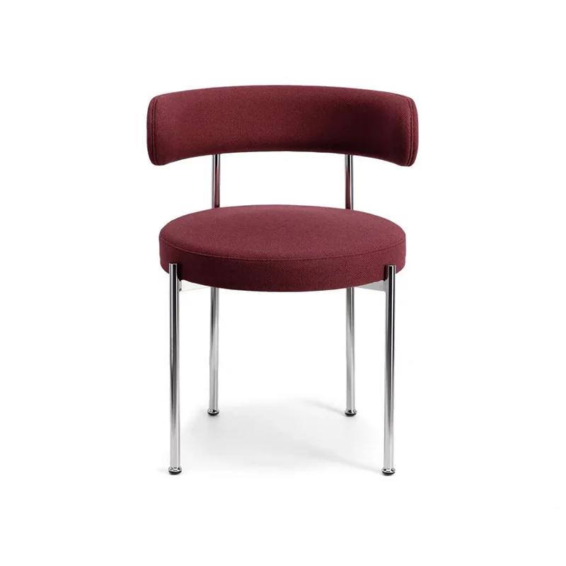

Удобные круглые обеденные стулья, черные металлические ножки, современный минималистичный обеденный стул, спинка для отдыха, мебель для дома