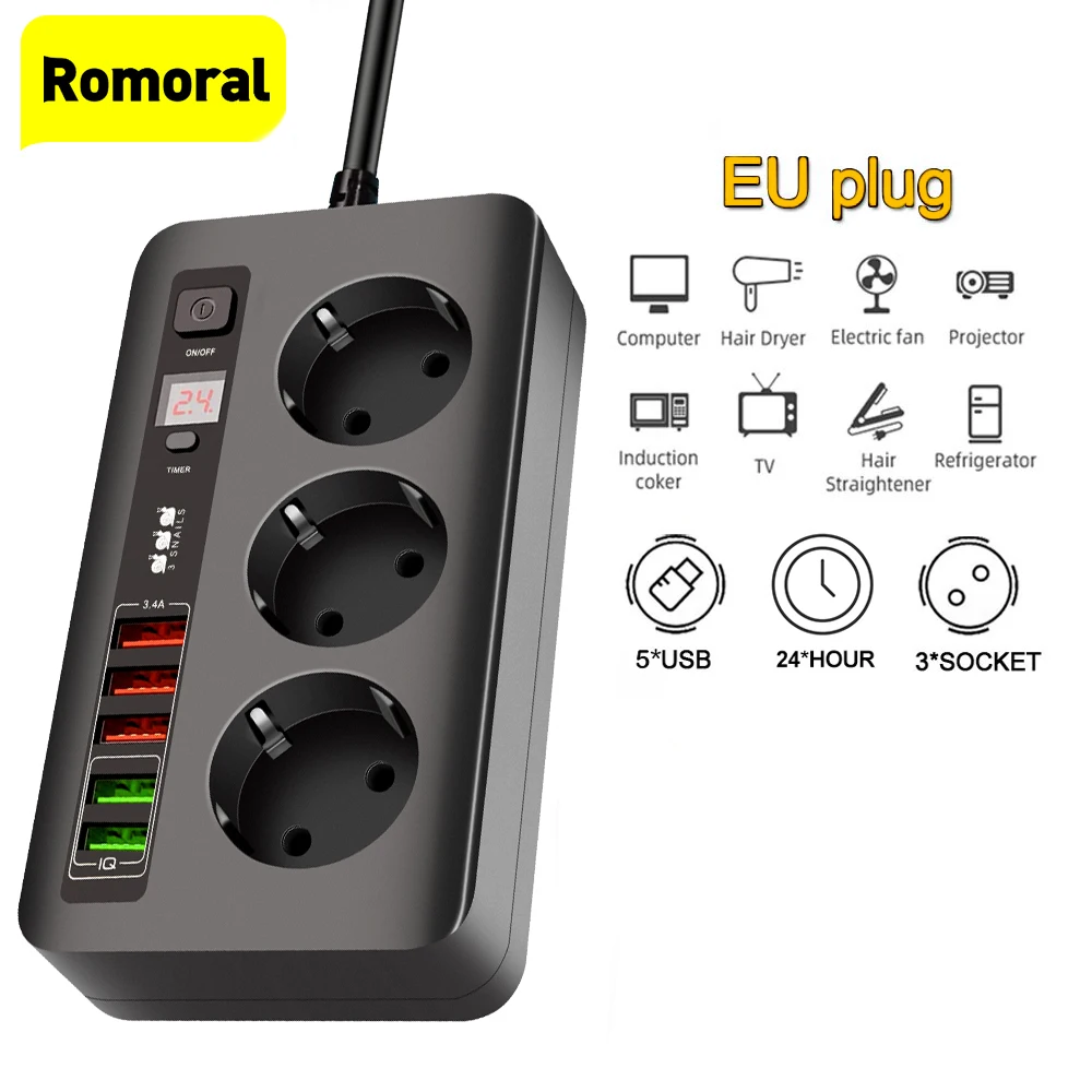 Удлинитель с 5 USB-портами и зарядным устройством |