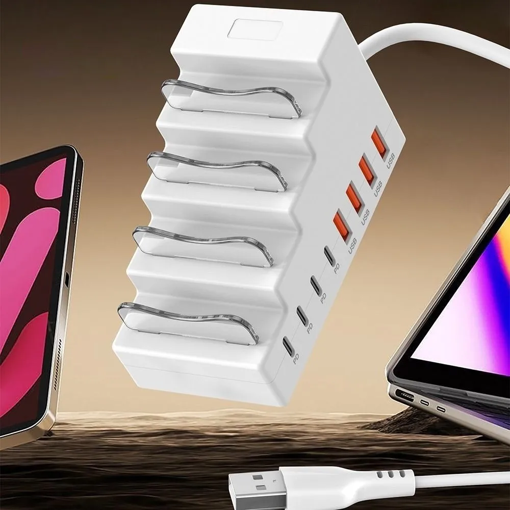Фото Портативный дизайн, многопортовый USB-концентратор Type-C, компактный, стабильный USB-разветвитель, практичная и удобная многопортовая док-станция для передачи данных №2