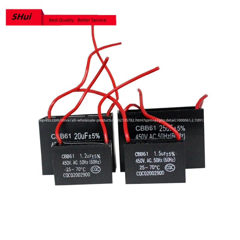 

1pcs CBB61 start capacitance AC Fan Capacitor 450V 1UF 1.2UF 1.5UF 2UF 2.5UF 3UF 3.5UF 4UF 4.5UF 5UF 6UF 7UF 8UF 10UF 12UF