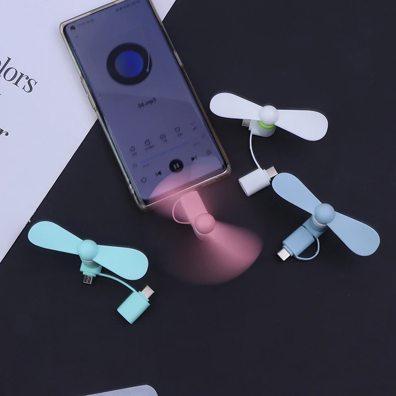 

For Xiaomi Huawei Innovative And Practical 2in1 Type C Micro USB Mini Portable Mobile Phone Small Fan Radiator