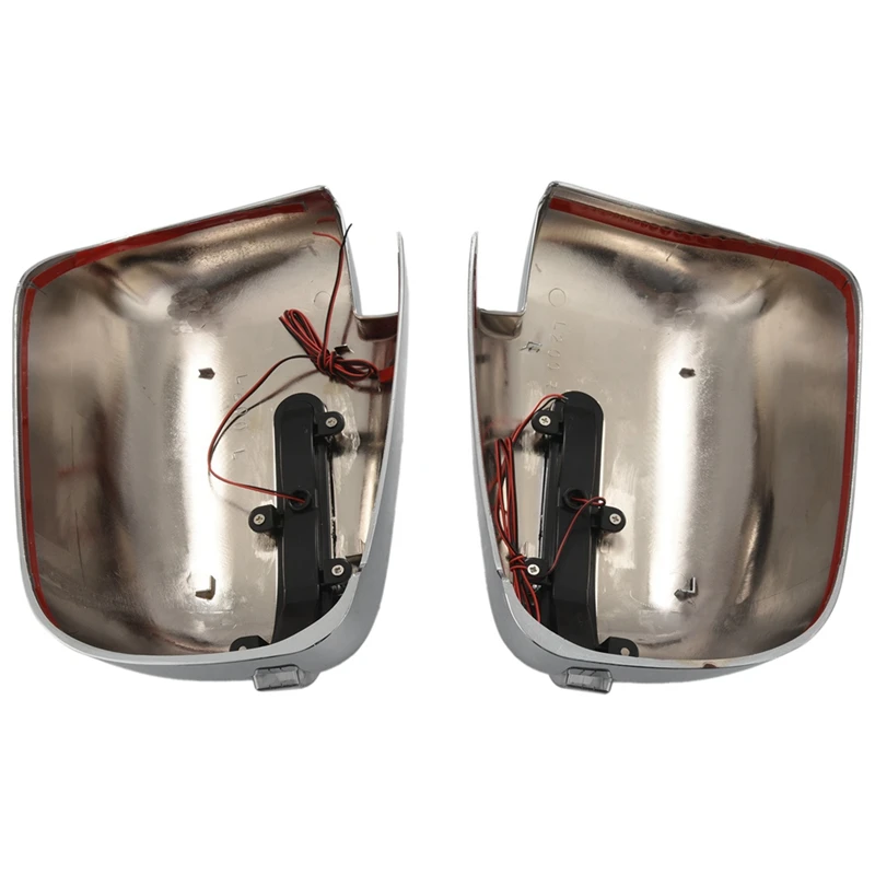 2 PCS Car Rearview Mirror Cover Door With LED ABS For Mitsubishi L200 Triton 2016-2019