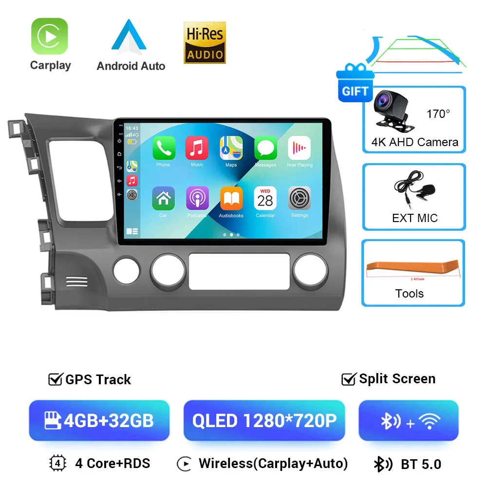 

2 Din Android 16 Автомобильный радиоприемник для Honda CIVIC 2006-2011 LHD GPS-навигация Видео Мультимедийный плеер DSP без DVD 10 дюймов