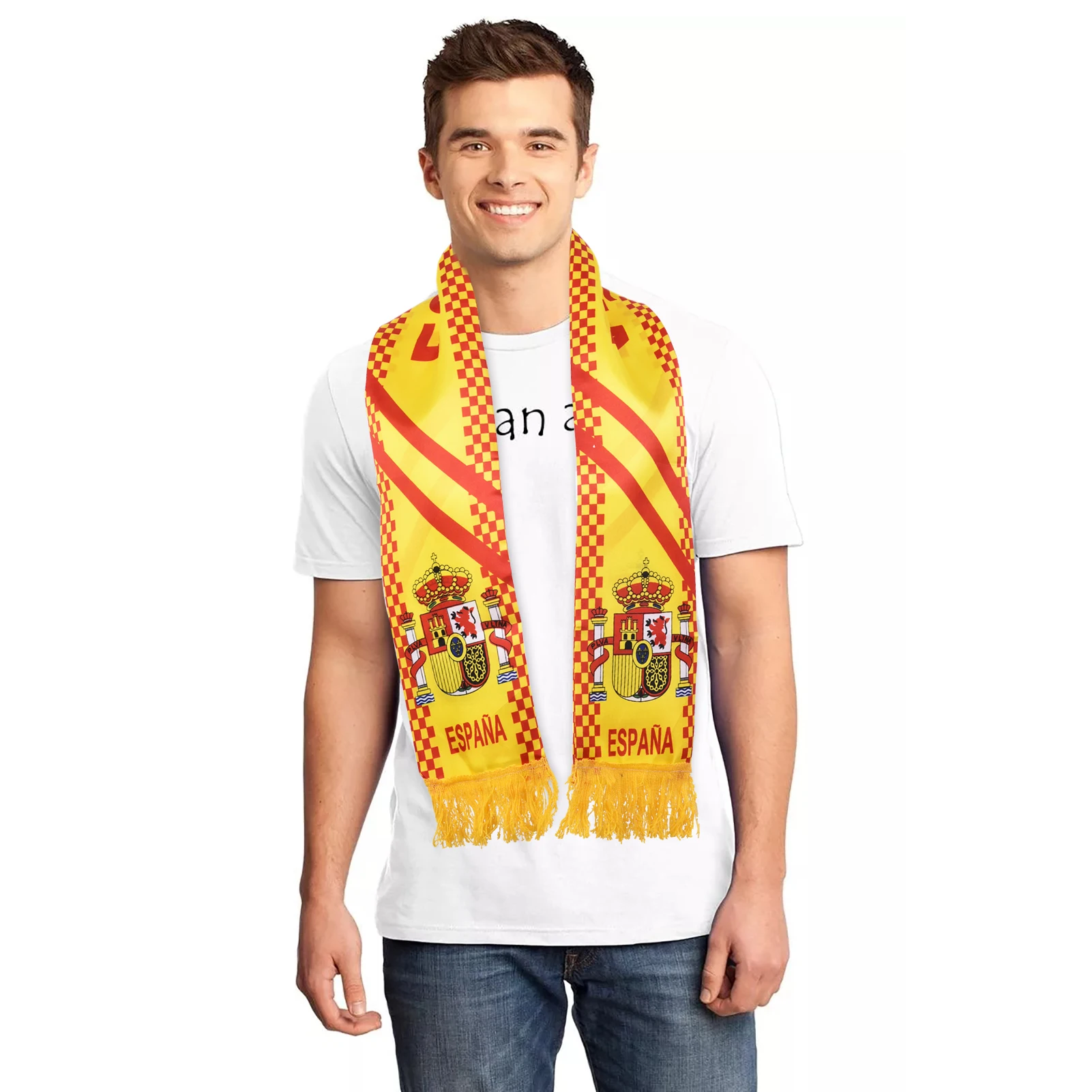 

Spain Soccer Knit Scarf Soccer HD Knit Scarf Soccer High-Definition HD Knit Scarf National Team Soccer Football Fans Cheering