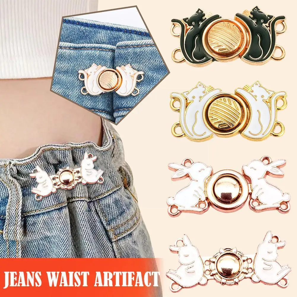 

1pcs Tighten Waist Button For Women Men Buckles Clasps For Skirt Pants Jeans Adjustable Waist Clip Metal Pins Clothing Acce Q2o7