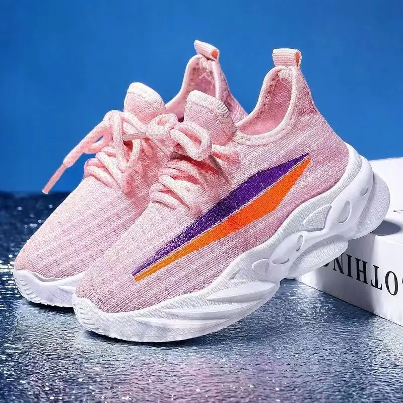 

Детская спортивная обувь 2022, Детские летающие тканые дышащие кроссовки из кокоса для девочек и мальчиков, повседневная обувь на мягкой подо...