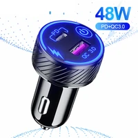 48w pd usb car charger plug type c quick charge qc3 0 car fast charging splitter for iphone huawei usb light adapter