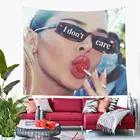 Настенный Гобелен Kendall Jenner I Don't Care, Настенный декор для комнат в эстетике, гобелены для спальни, фоновая ткань для дома