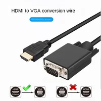 HDMI-compatible To VGA with Chip Cable Computer Monitor Projection HD Cable HDMI-compatible TO VGA Conversion Cable