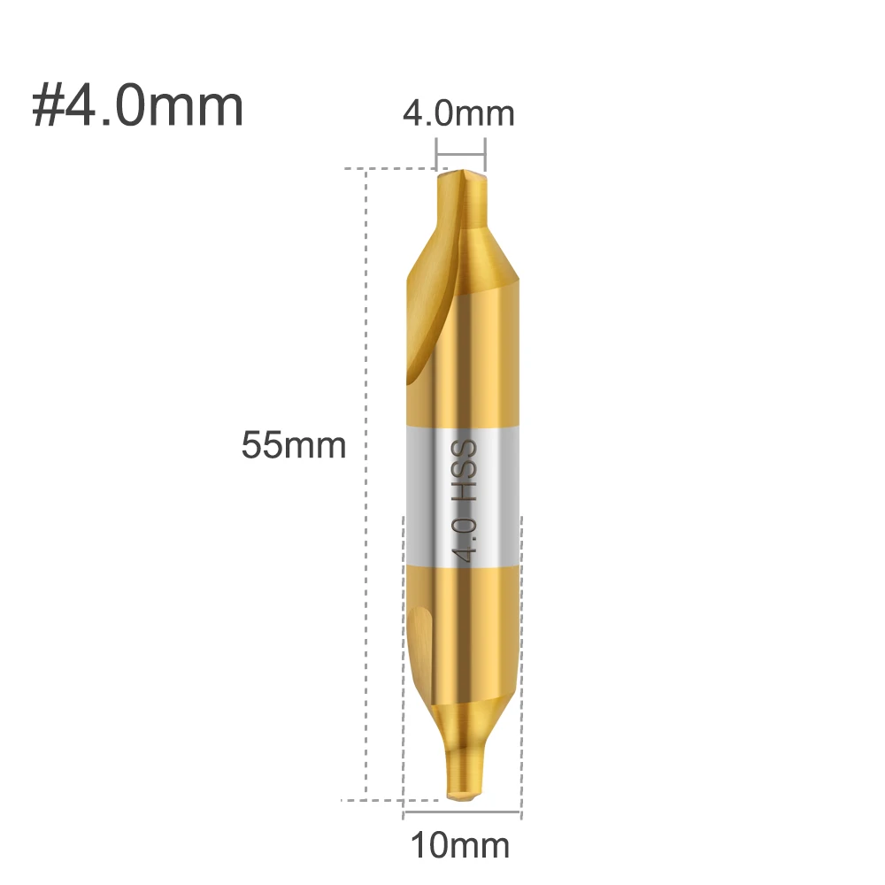 

Сверло Центровочное CMCP HSS 1.0-6.0 Мм, Комбинированное, С Углом Конусности 60 Градусов, Для Токарных Работ По Металлу