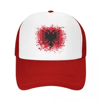 classic albania flag baseball cap men women breathable albanian eagle coat of arms trucker hat sun protection snapback caps