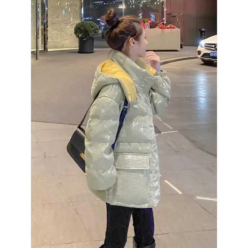 Winter Coat for Women Bread Jacket Parkas Hooded Cotton Padded Jacket Short Tops Warmth Thicker Plus Size Korean Fashion Brands