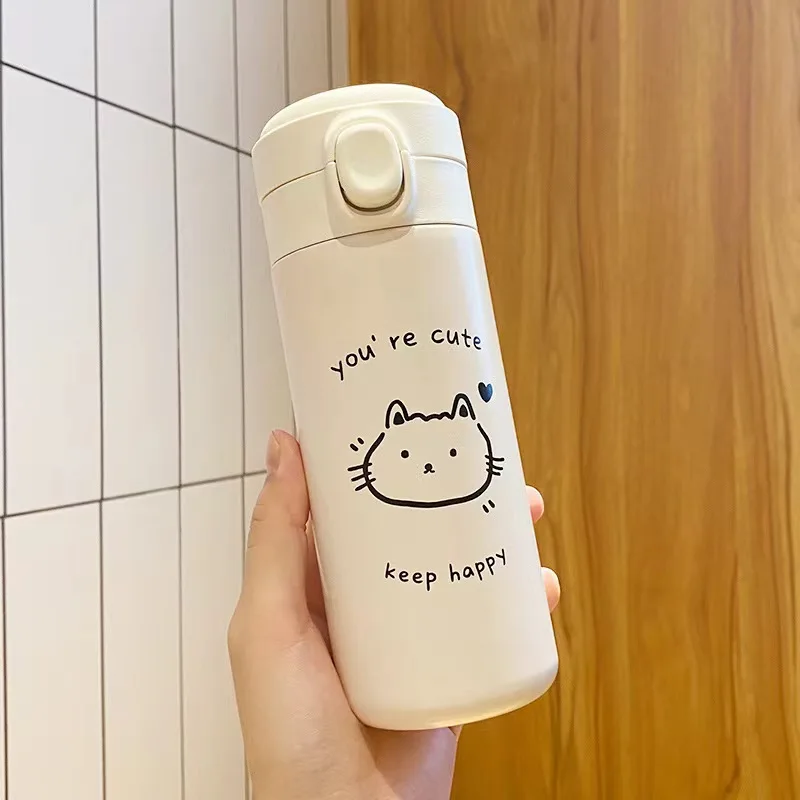 

New Style of 2022 350/450ml Cartoon Stainless Steel Thermos Mug Teen Kids and Girl Portable Creative Cute Thermos Cup