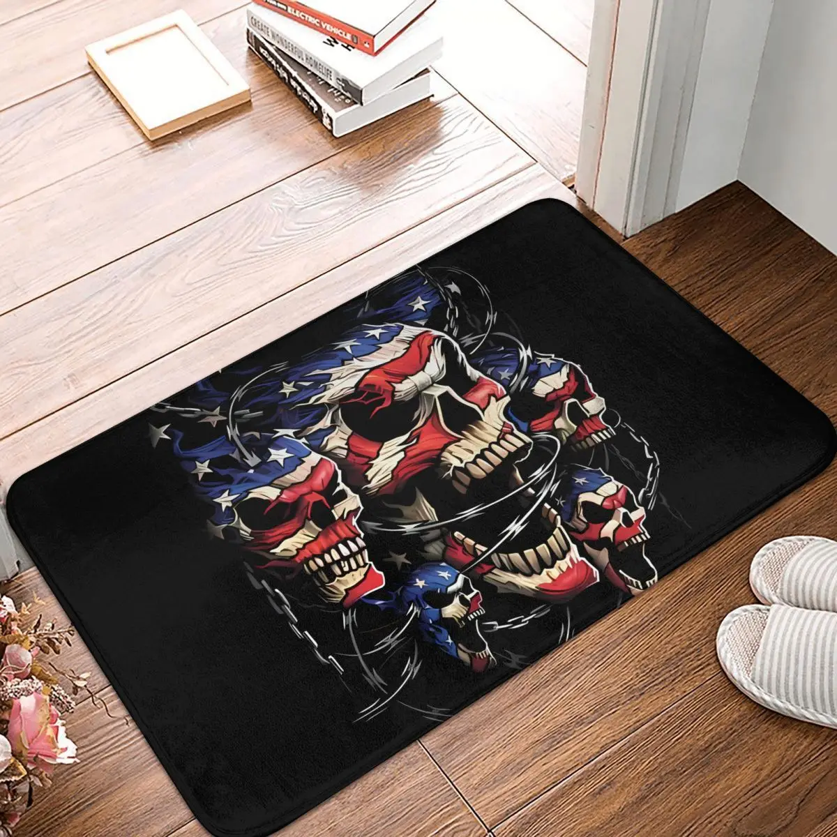 Нескользящий коврик с черепом в США декоративный мат для гостиной прихожей