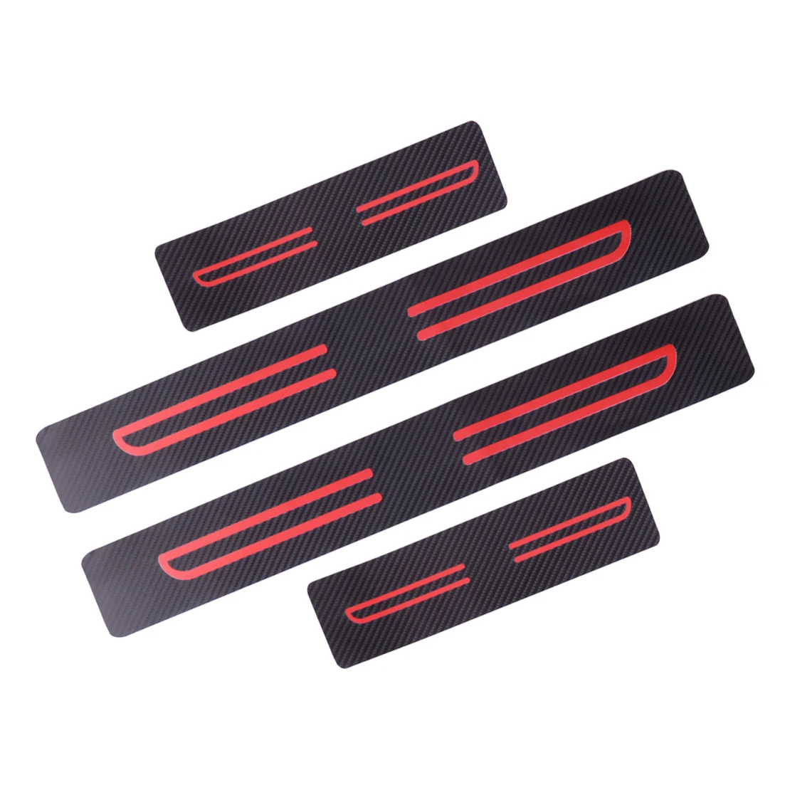 

4pcs/set Red Carbon Fiber Style Car Door Sill Entry Guard Scuff Plate Cover Stickers PVC Anti Scratch Protector Fit for Toyota
