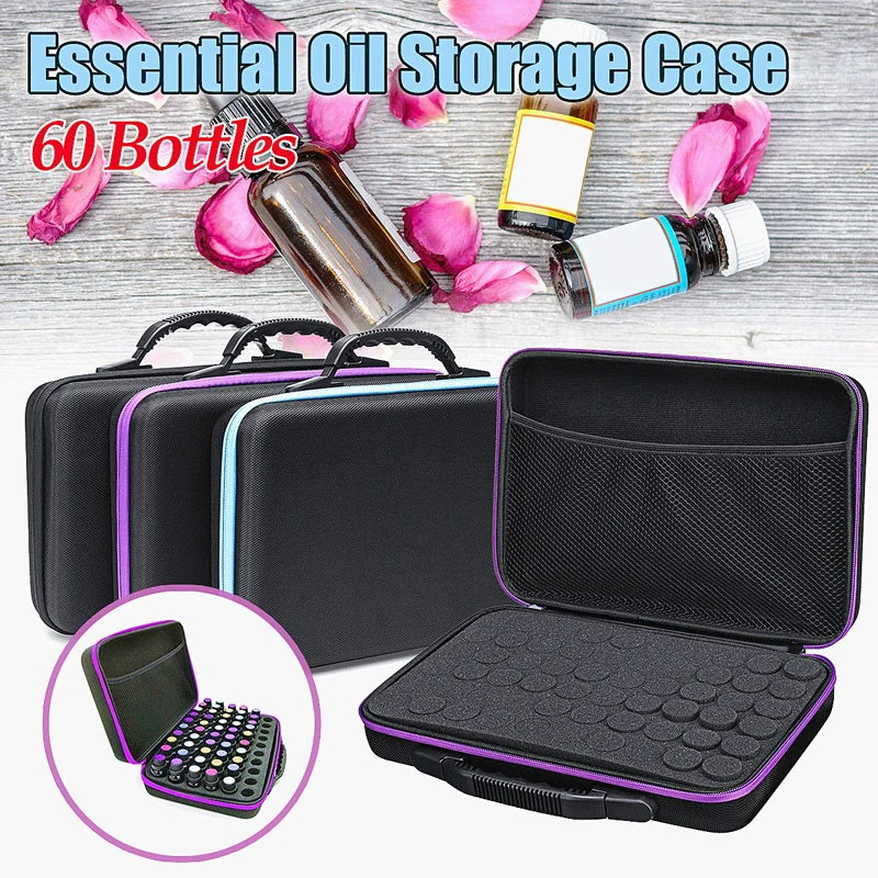 

15ml 60 Compartments Essential Oil Storage Bag Portable Travel Essential Oil Bottle Organizer Women Perfume Oil Collecting Case