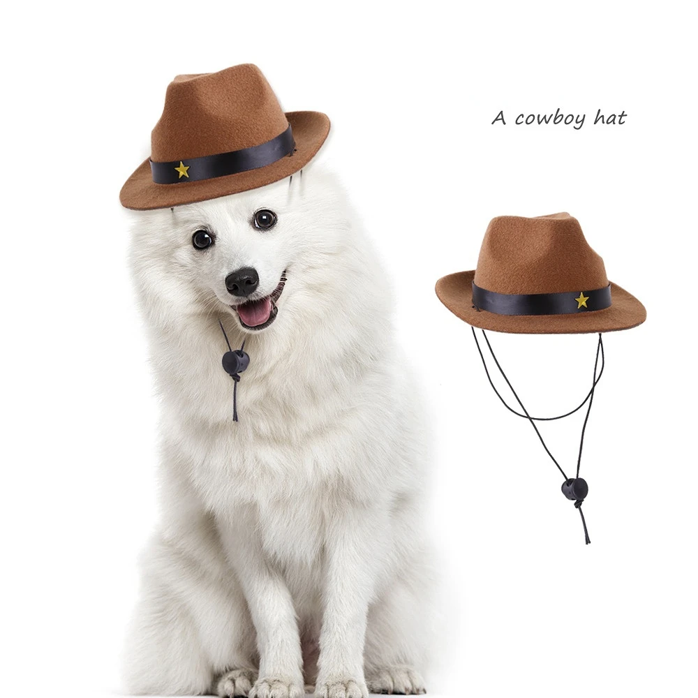 

1PC Summer Pet Cat Hat Universal Shade Dog Hat Party Western Cowboy Hat Outdoor Decorative Hat Funny Cat Headgear Hats for Dogs