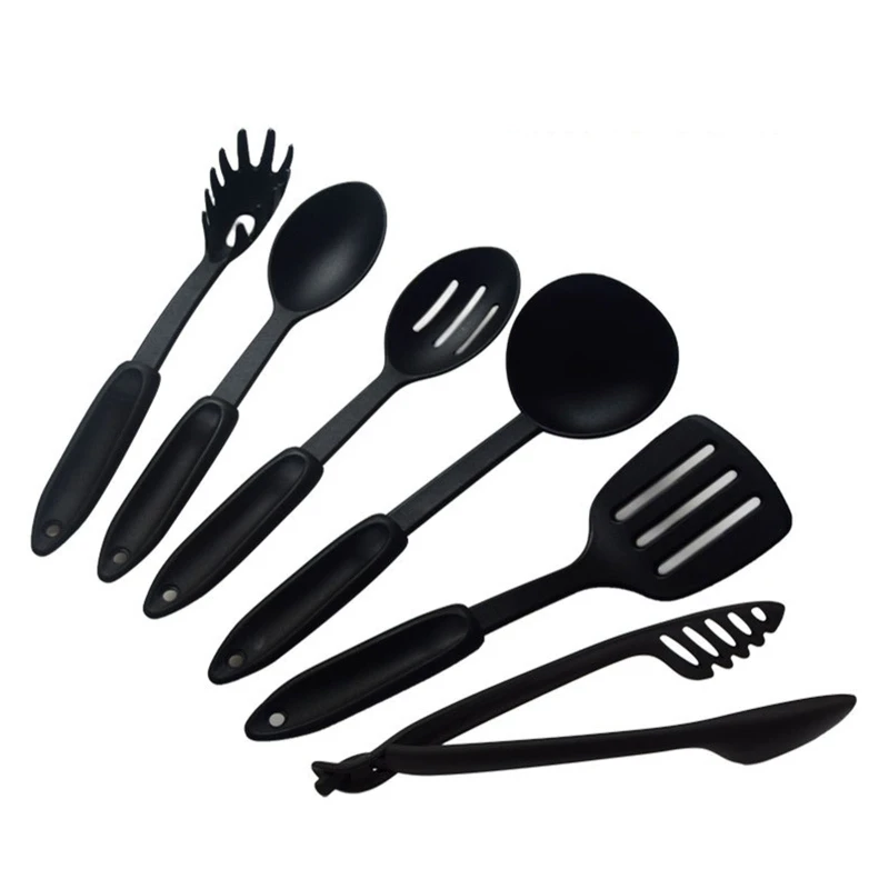 

6 Pcs Kitchen Utensils Set Nylon Cooking Utensil Set Food Clip Pasta Server Slotted Spoon Heat Resistant Kitchen Tools