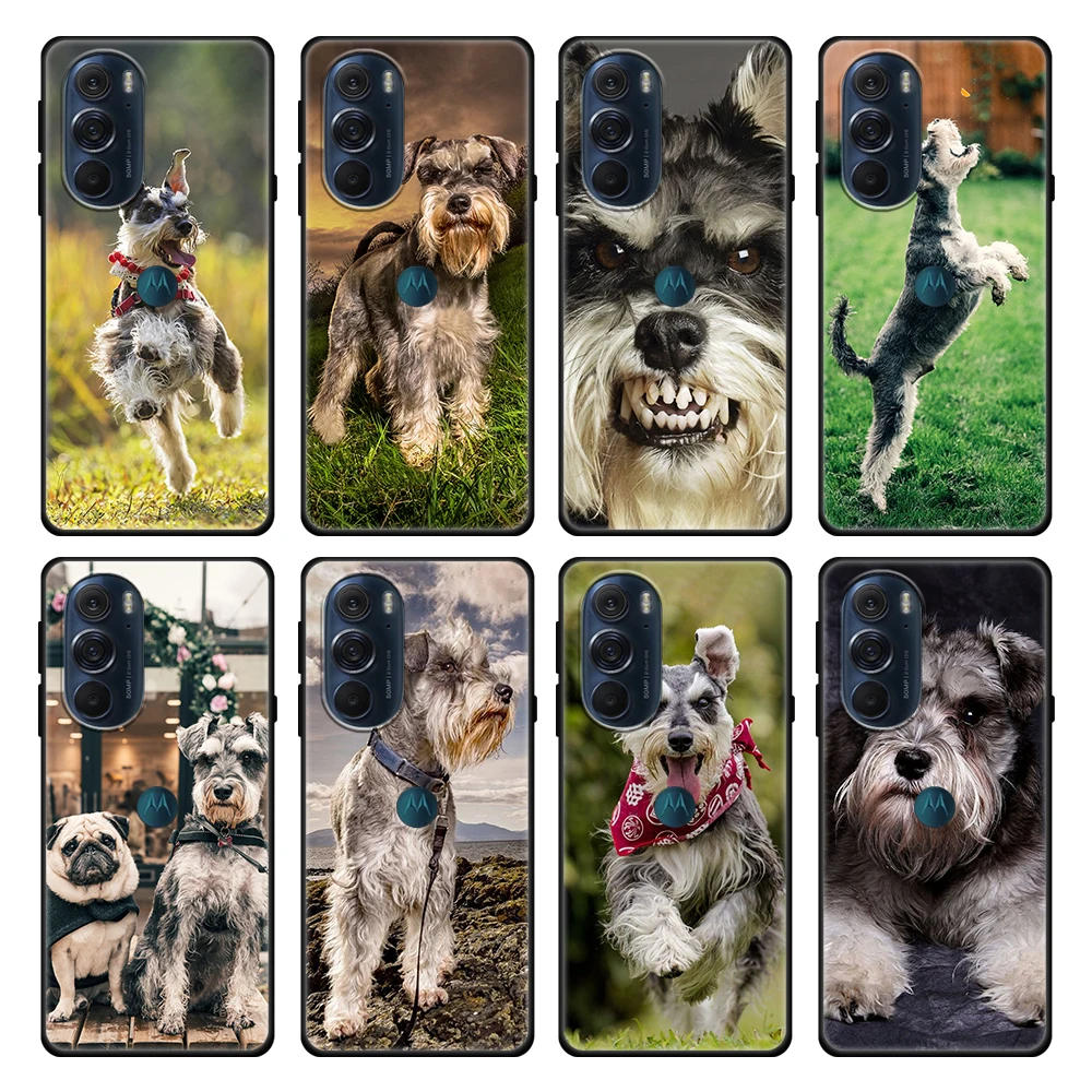 

Schnauzer Dogs Phone Case for Motorola Moto G22 G60 G50 G9 G8 Power G30 One Fusion Edge 20 G Stylus X30 Back Cover Happy Dog Pet