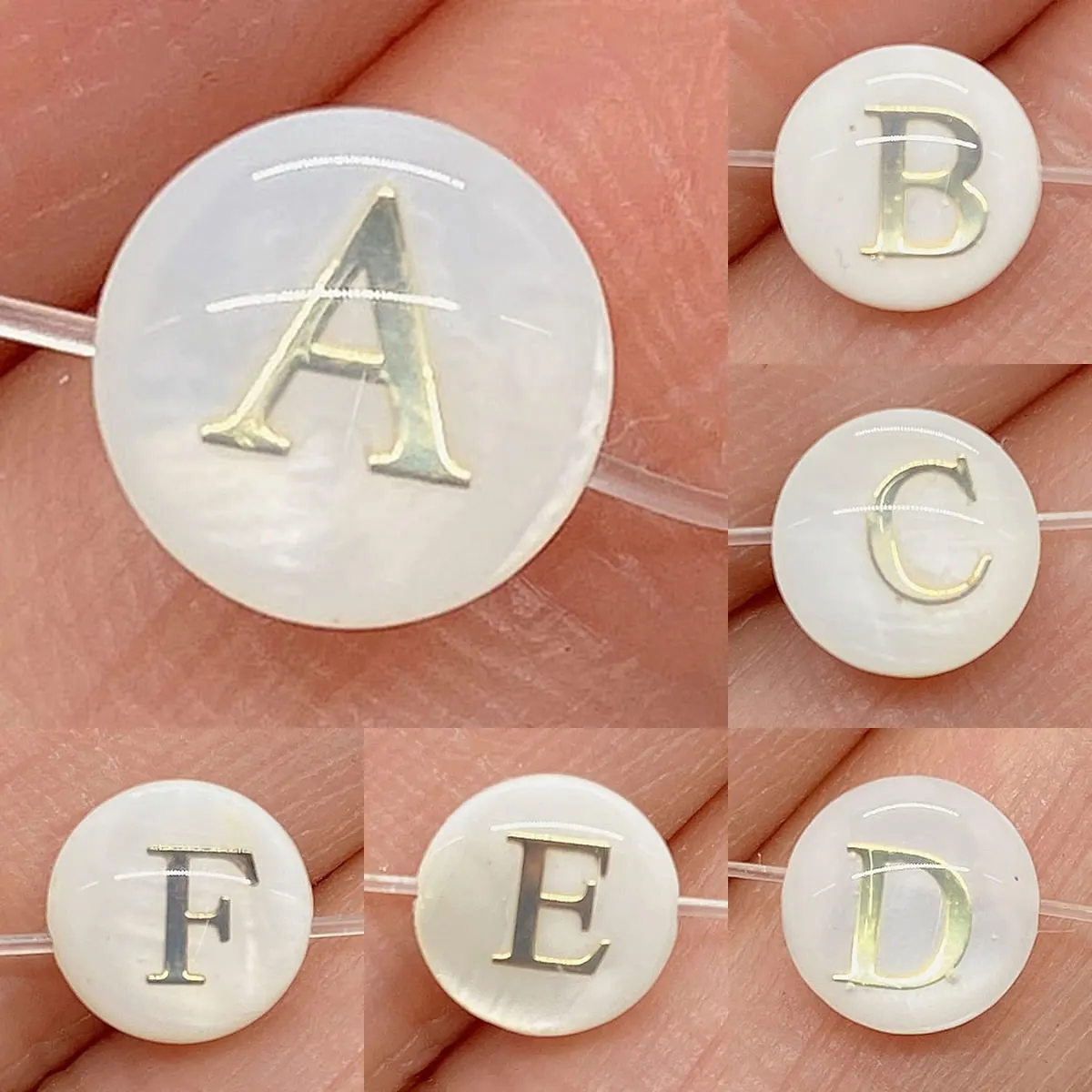 

10pcs/bag Natural Shell Letter Beads 6-8mm A-Z Round White Shell Spacer Bead 26 Letters Charm DIY Necklace Bracelet Accessories