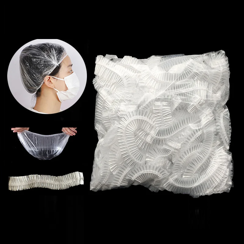 

200pcs Durable Thickened Hotel Shower Cap Disposable Food Dessert Dustproof Wrap Cover Fruit Vegetable Fresh Keep Bag ForKitchen