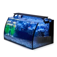aquarium tank 8 gallon home pet fish tank with 18w aquarium led light 7w 110gph internal power filter pump
