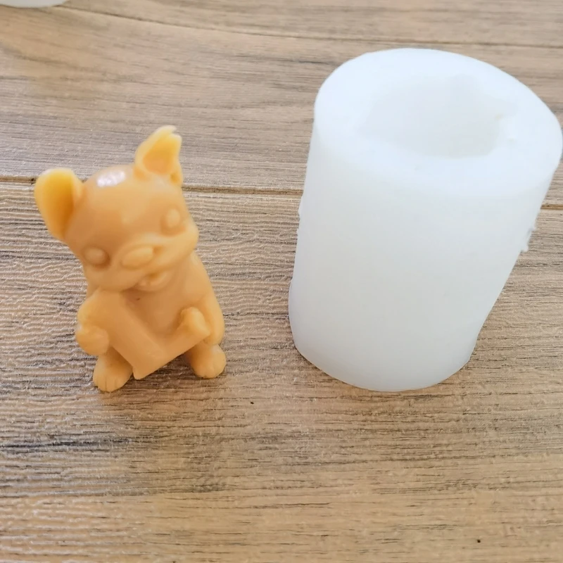 

4 Pieces Small Size 3D LOVE Cute Dog Shape Silicone Mold for DIY Decoration Making Soap Candle Melt Resin Polymer Clay