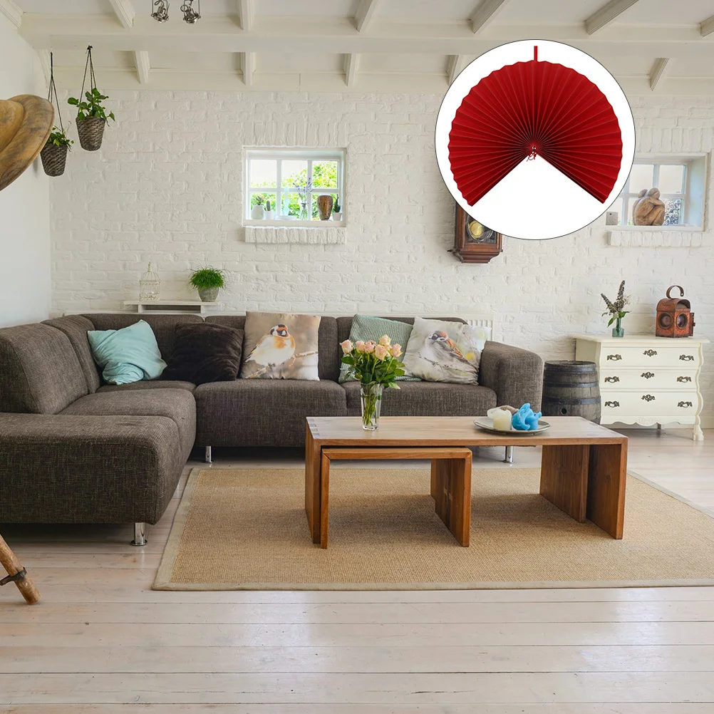 

1Pc Chinese Style Fan Party Hanging Paper Fan Hanging Fan Paper Fan Decor for Wedding Wall