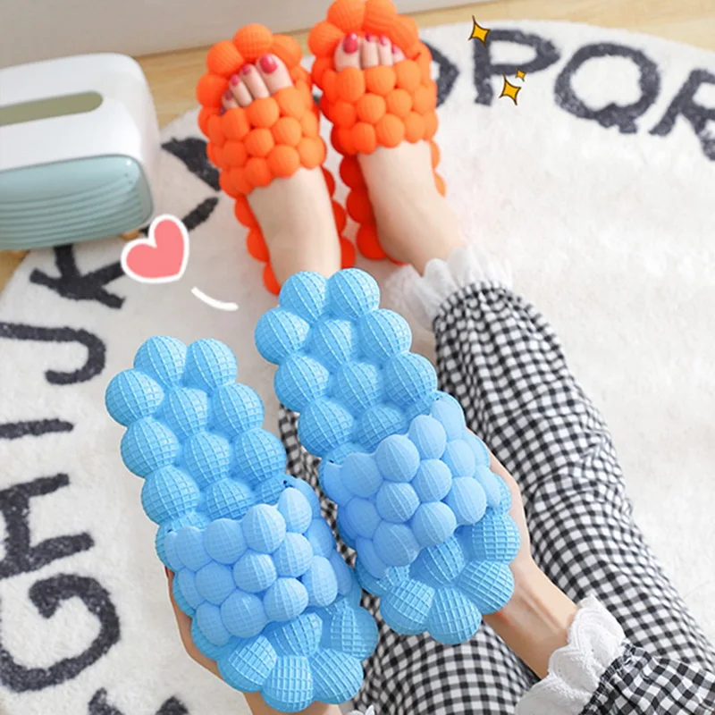 Сланцы женские с пузырьковыми мячиками Симпатичные Мягкие Шлепанцы из ЭВА для