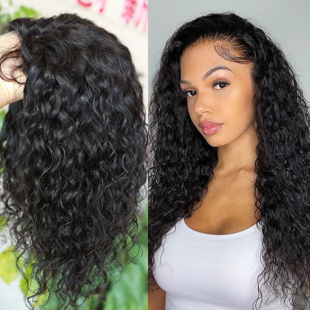 Lace Front Curly Human Hair Wigs Deep Wave Frontal Wig For Black Women HD Lace Frontal Wig 150% Density Brazilian Hair Wigs