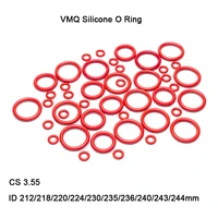 5pcslot red vmq silicone o ring gasket rubber washer cs 3 55mm id 212mm244mm food grade silicon o ring gasket rubber o ring