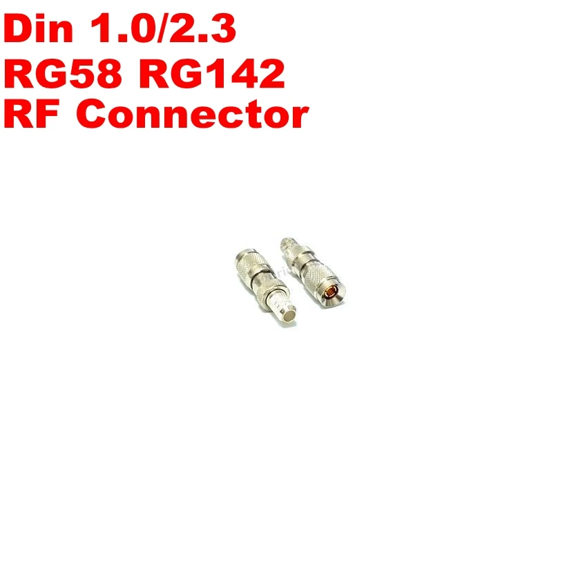 10 шт. RF разъем DIN 1 0/2 3 штекер для RG58 RG142 Кабельная вилка