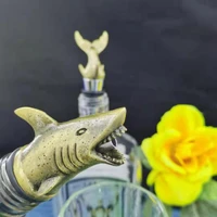 wine pourer eye catching food grade metal shark shape wine pourer aerator party supplies for home