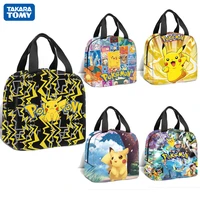 2022 new pokemon cute portable thermal bag for children cartoon figure pikachu lunch box aluminum foil thickened bento bag gifts