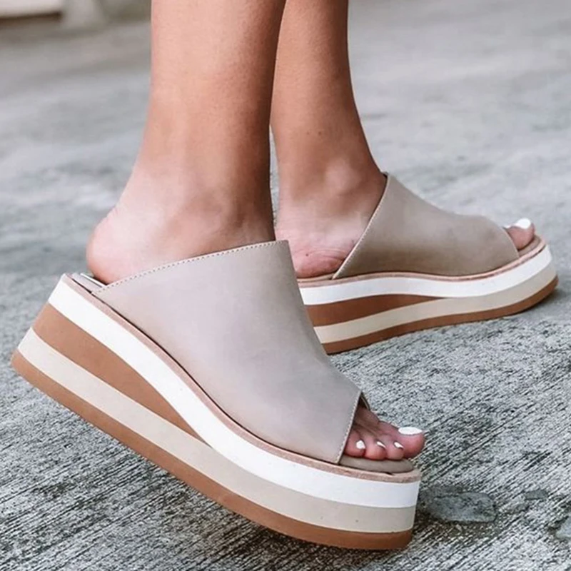 

Women Sandals 2023 Platform Sandals Wedges Shoes For Women Summer Sandalias Mujer Luxury Medium Heels Sandals Ladies Slippers