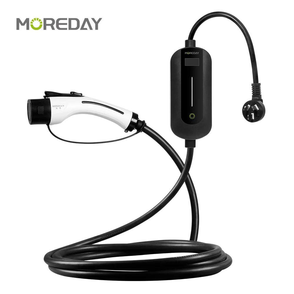 

IP67 Electric Car on Board Battery Chargers 3 5KW Max 16a adjustable current Portable EV Charger Silver plated copper wire