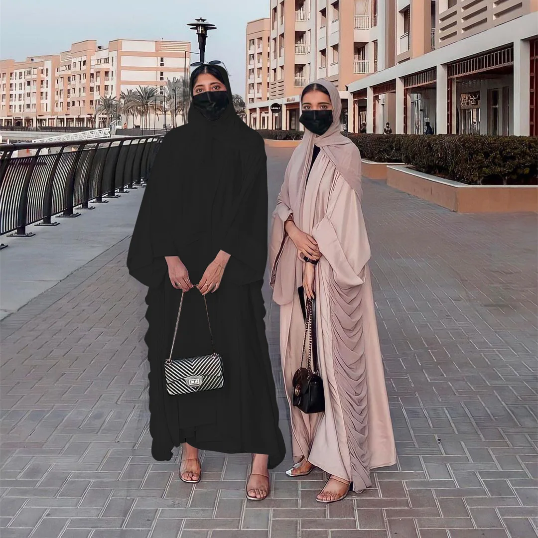 Dubai Qatar Elegance With Blet Turkish Long Dresses Abayas For Women Muslim Modest Kimono Femme Musulmane Black Wear